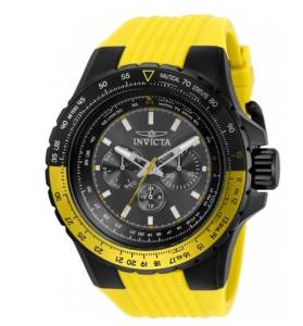 Relogio Masculio Invicta Aviator Amarelo E Preto