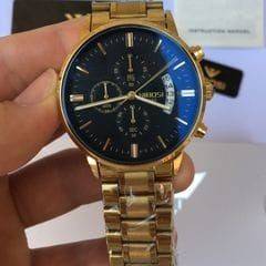 Relgio Masculino Ao Nibosi Dourado Luxo Original Novo