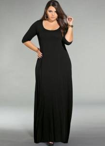 Vestido Longo Preto Plus Size - Tamanho 52