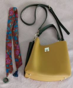 Bolsa De Couro  Amarelo Mostarda.