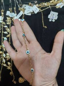 Pulseira Do Olho Grego Folheada
