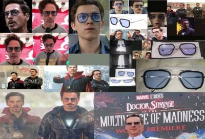 Novos - Oculos Lente Azul Estilo Tony Stark - Homem De Ferro + Brinde