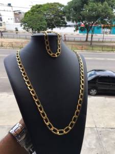 Corrente E Pulseira De Moeda Antiga