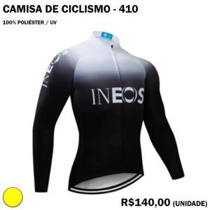 Camisa De Ciclismo Ineos Manga Longa Plus Size