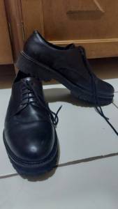 Sapato Derby Preto Em Couro