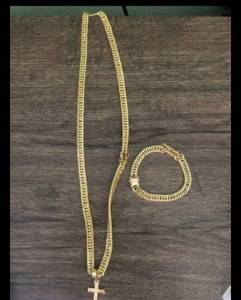 Cordo E Pulseira Banhado A Ouro