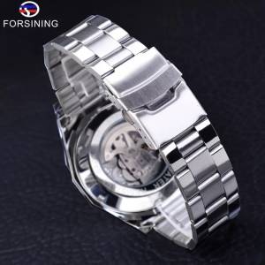 Relogio Forsining Skeleton Prata