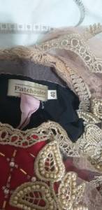 Vestido Vermelho De Cetim, Longo Bordado Patchoulee.