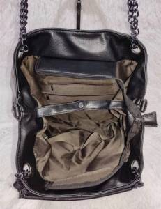 Bolsa Nova Grande Preta Em Couro Pu