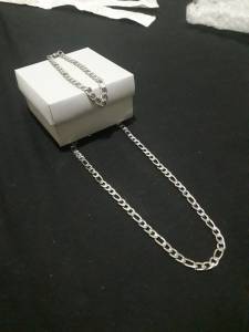 Corrente E Pulseira Masculina Ao + Caixinha