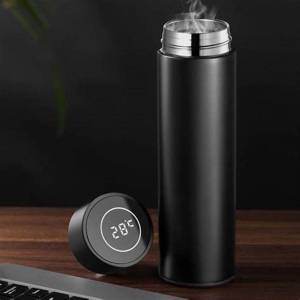 Garrafa Trmica Ao Inox Com Digital Led Medidor Temperatura