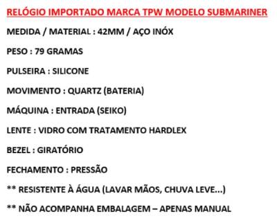 Relgio Modelo Subbmariner__super Estilos__novo_