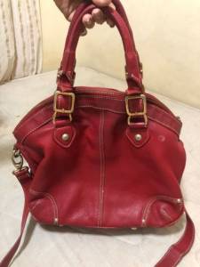 Bolsa Couro Vermelha