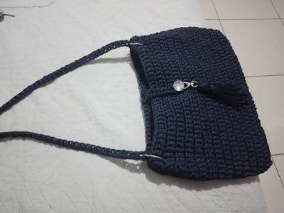 Bolsa Femenina De Croch Azul