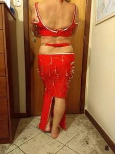 Roupa De Dana Do Ventre Vermelha Luxo