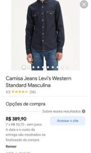 Camisa Jeans Levis M Original