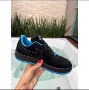 Tnis Air Force Preto Azul Camura