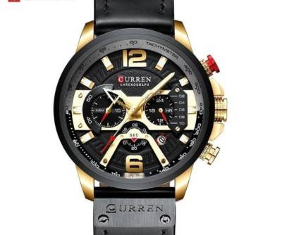 Relgio Masculino Curren Original Data Crongrafo Pulseira De Couro