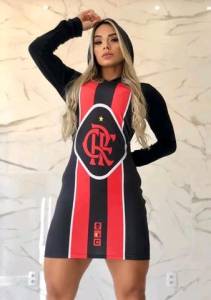 Vestido Manga Longa Flamengo
