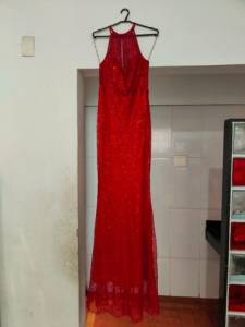 Vestido Vermelho Paet Importado Da Turquia