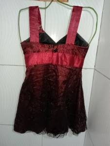 Vestido Social  Vinho Com Preto Feminino