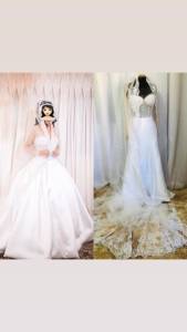Vestido De Noiva Branco Longo 2 Em 1, Usado Uma nica Vez.