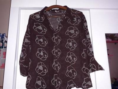 Camisa Marrom De Viscose Nova