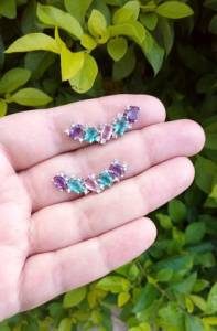 Brinco Ear Cuff Zircnias Coloridas
