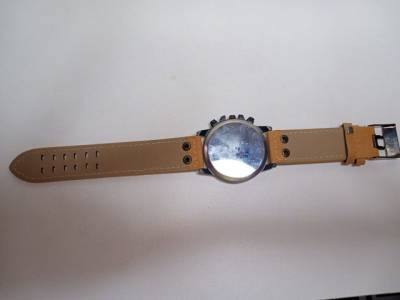 Relgio Novo Masculino Pulseira De Couro Sinttico