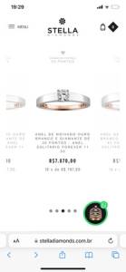 Solitrio Ouro Branco 18k 750 30 Pontos Stella Diamonds