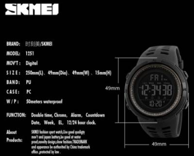 Relogio Masculino Esportivo Digital Resistente gua Skmei