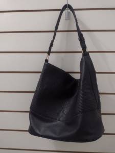 Bolsa Preta De Couro Sinttico
