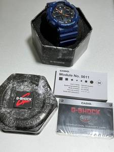 G Shock Ga 100l 2a Azul E Laranja Original