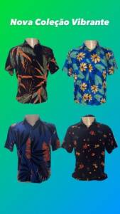 Camisa Havaiana Floral P M G E Gg