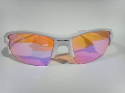 culos Flack Unissex Branco Com Lentes Polarizada Rosa