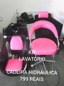 Kit Cadeira Hidrulica E Lavatrio Completo Com Aquecedor Chuveirinho Registro