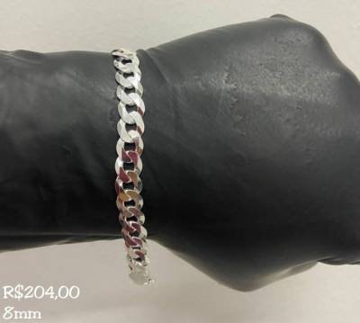 Pulseira 8mm Masculina (prata 925)
