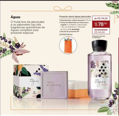 Presente Natura guas Com Sabonetes
