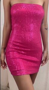 Vestido Rosa Brilhante