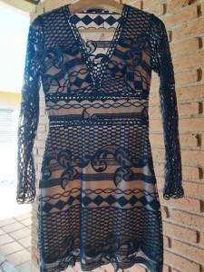 Vestido Rendado Preto