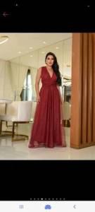 Lindo Vestido Cor Bord/vermelho Escuro. Usado 1x