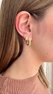 Argola Majestosa Banhada A Ouro 18k
