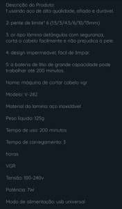 Mquina Profissional Barbearia