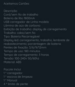 Mquina Profissional Kemei Novinha Com Garantia