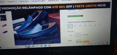 Sapato Mocassim, Tamanho 44, Com 65% Desconto