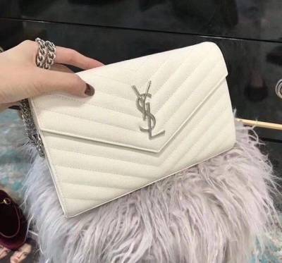 Bolsa Ysl Em Couro Branca