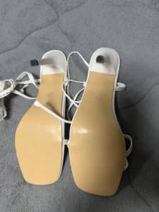 Sandlia Salto Branca Com Stras