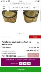 Sandlias Plataforma Louis Vuuiton Original