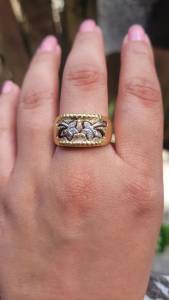 Lindo Anel Em Ouro 18k Cravejado De Brilhantes