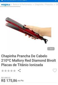 Prancha Mallory Red Diamond Bivolt 210c